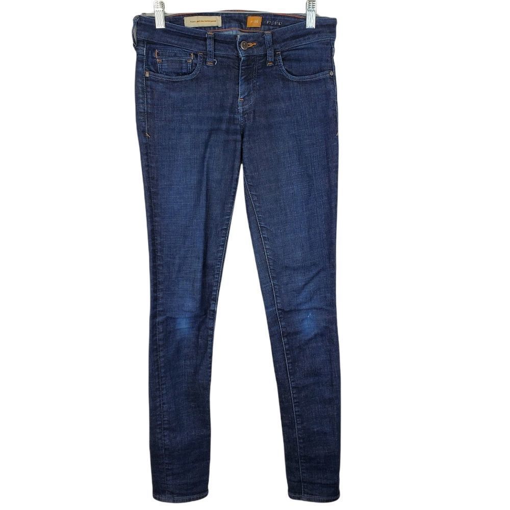 Pilcro And The Letterpress Anthropologie Stet Skinny Jeans Dark Wash Denim 26